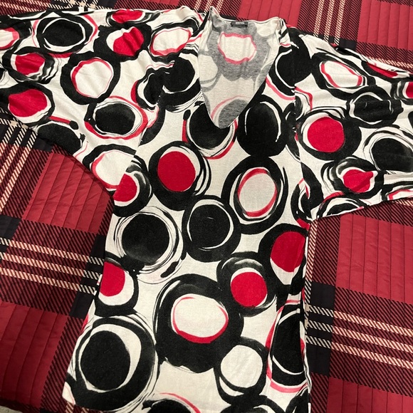 Kenneth Cole Reaction Dolman Sleeve V-Neck 1960s Retro Mini Skirt Dress - Picture 2 of 4